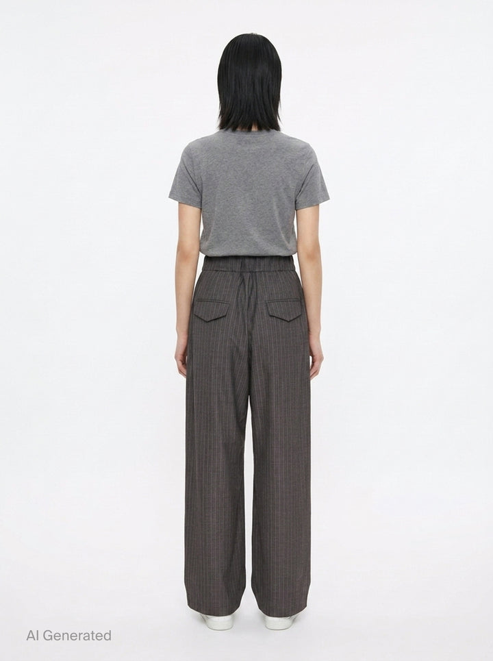 Shadowstripe Wide Leg Trousers | Jil Sander | Club21 - back