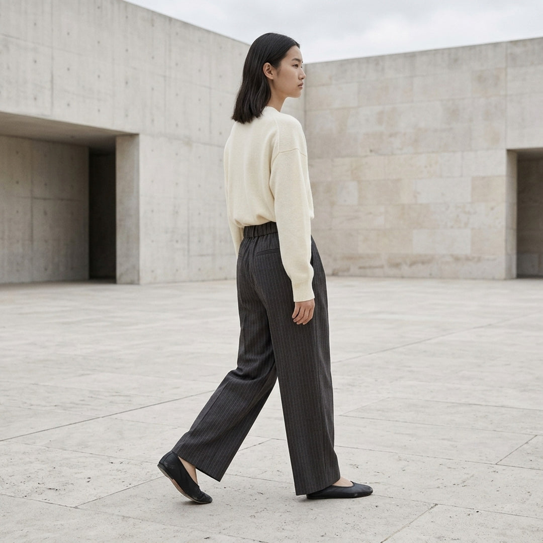 Shadowstripe Wide Leg Trousers | Jil Sander | Club21 - lifestyle