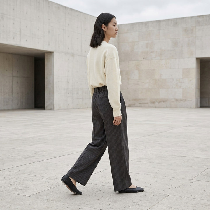 Shadowstripe Wide Leg Trousers | Jil Sander | Club21 - lifestyle