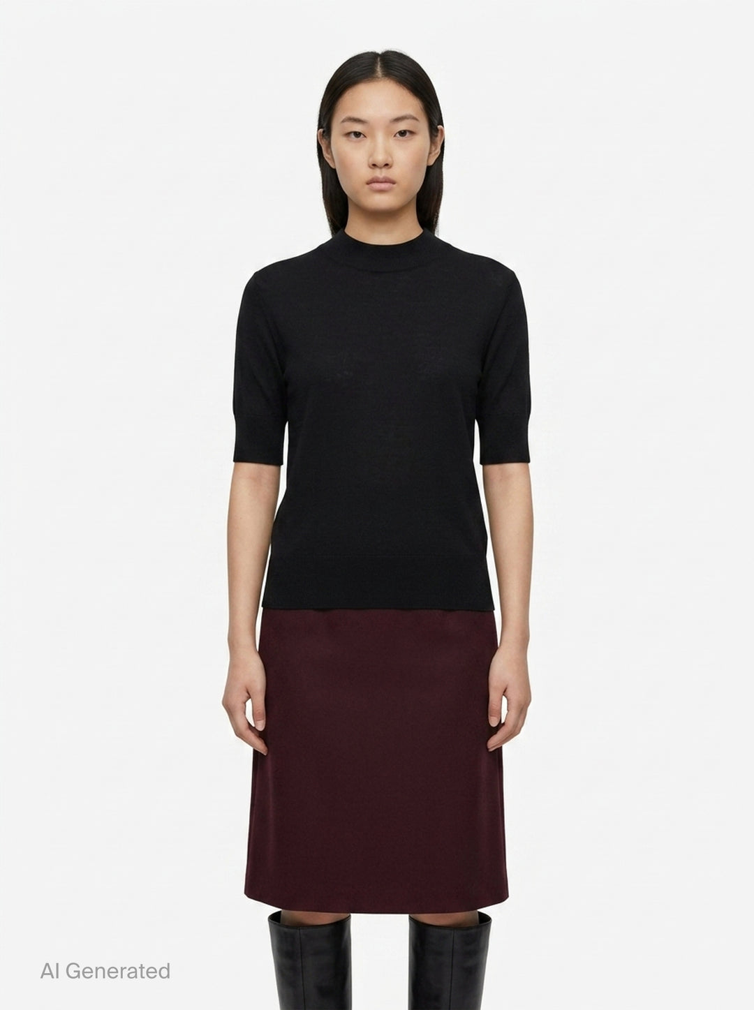 Short Sleeve Knit Sweater | Jil Sander | Club21 - front