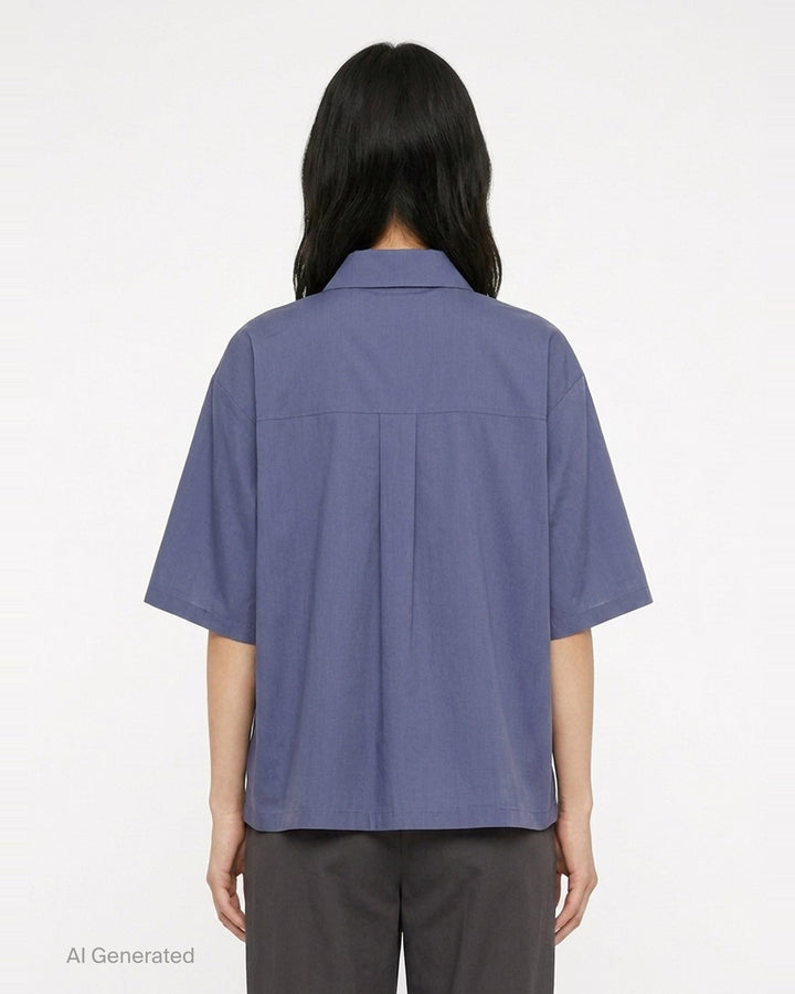 Soft Cotton Short Sleeve Shirt | Jil Sander | Club21 - back
