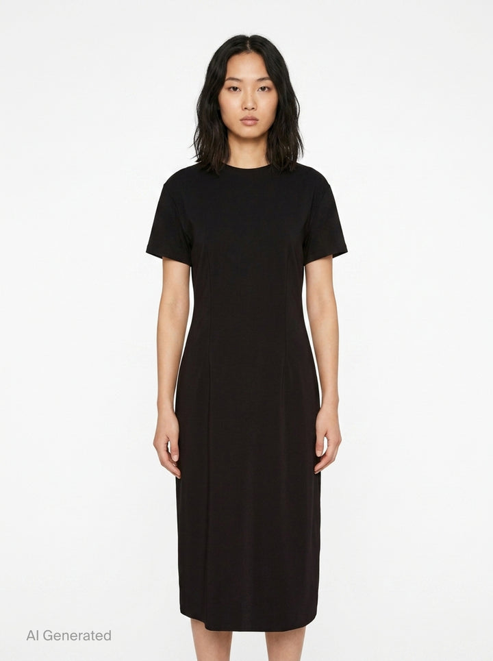 Stretch Viscose Cady Midi Dress | Jil Sander | Club21 - front