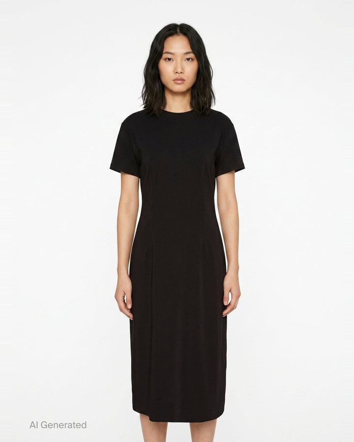 Stretch Viscose Cady Midi Dress | Jil Sander | Club21 - front