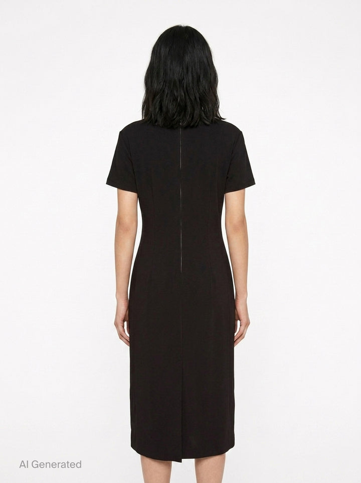 Stretch Viscose Cady Midi Dress | Jil Sander | Club21 - back