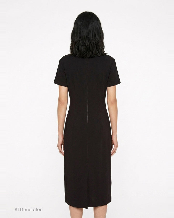 Stretch Viscose Cady Midi Dress | Jil Sander | Club21 - back