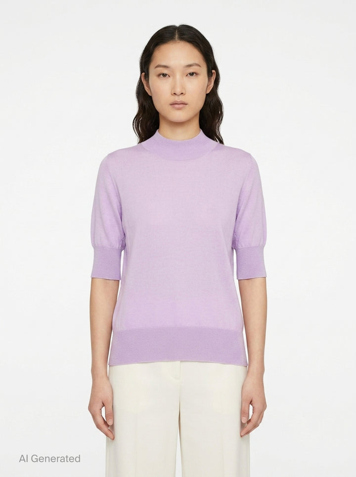 Superfine Cashmere Mock Neck Sweater | Jil Sander | Club21 - front