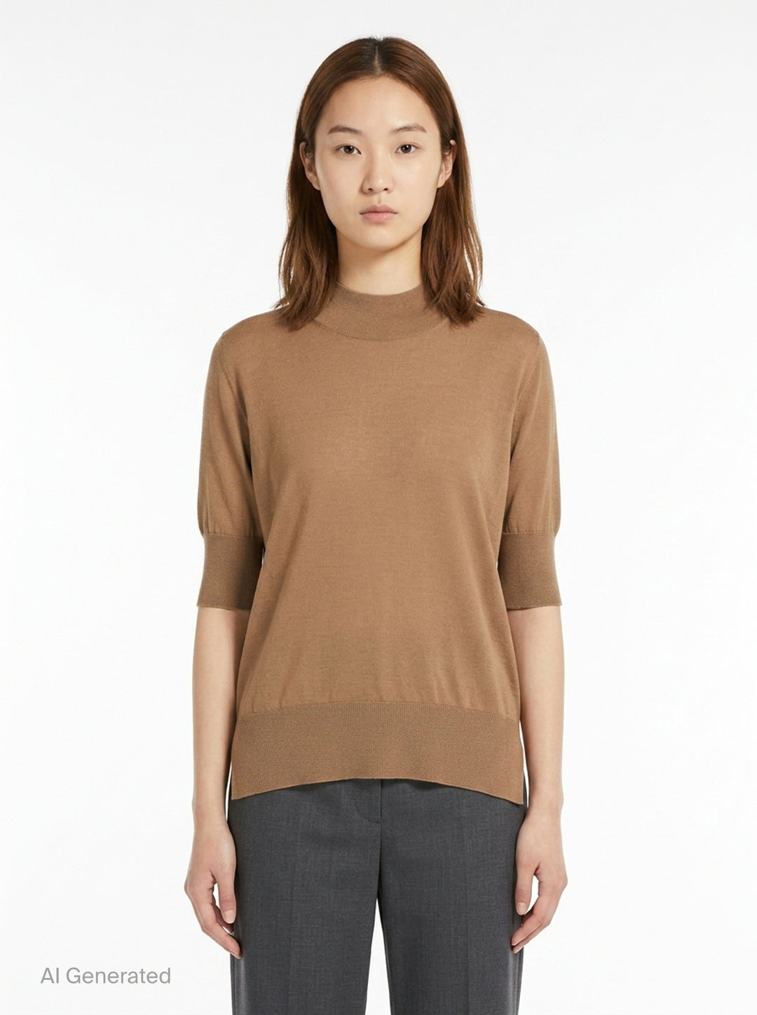 Superfine Cashmere Mock Neck Sweater | Jil Sander | Club21 - front