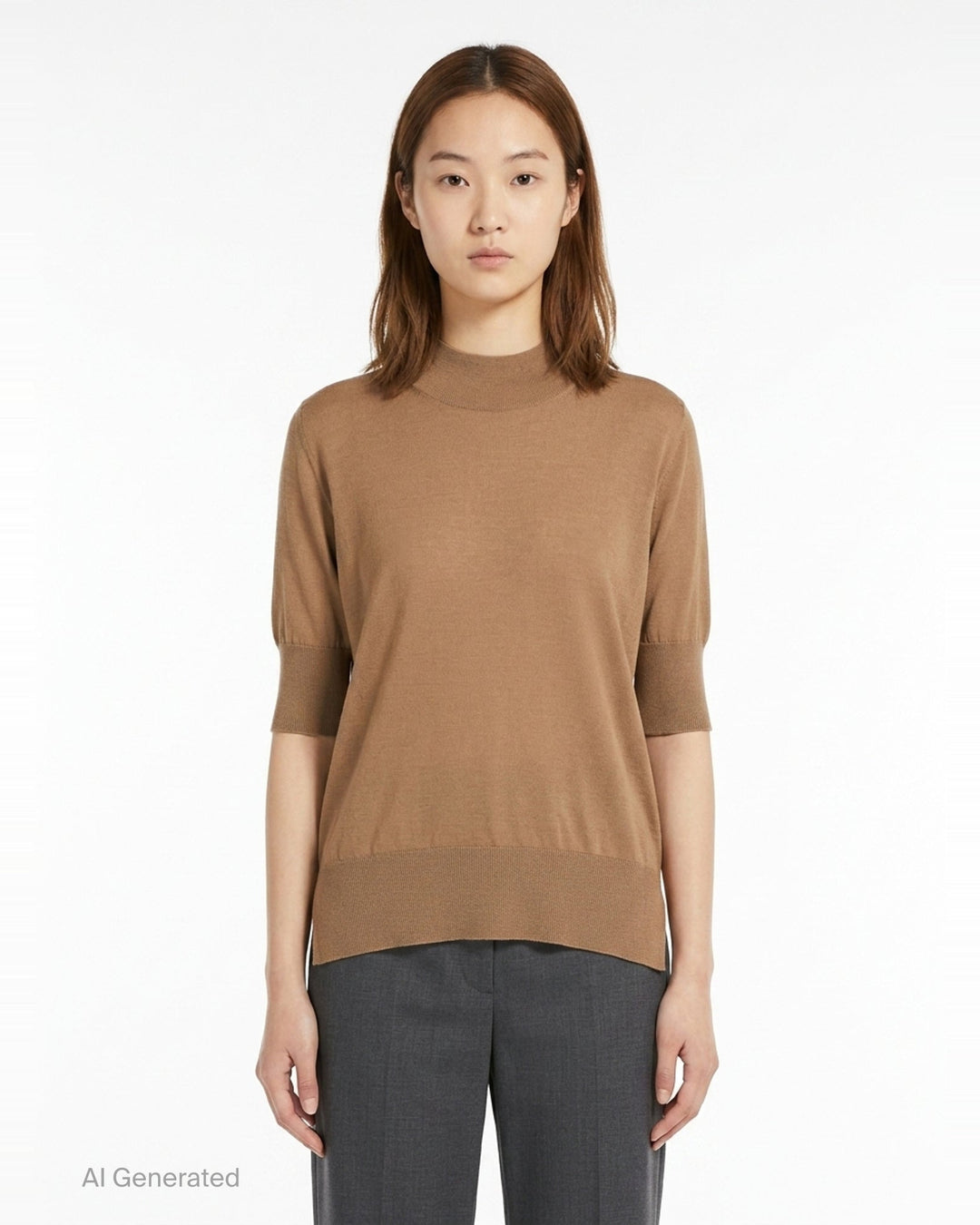 Superfine Cashmere Mock Neck Sweater | Jil Sander | Club21 - front