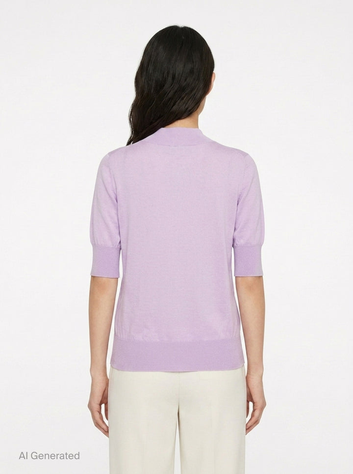 Superfine Cashmere Mock Neck Sweater | Jil Sander | Club21 - back