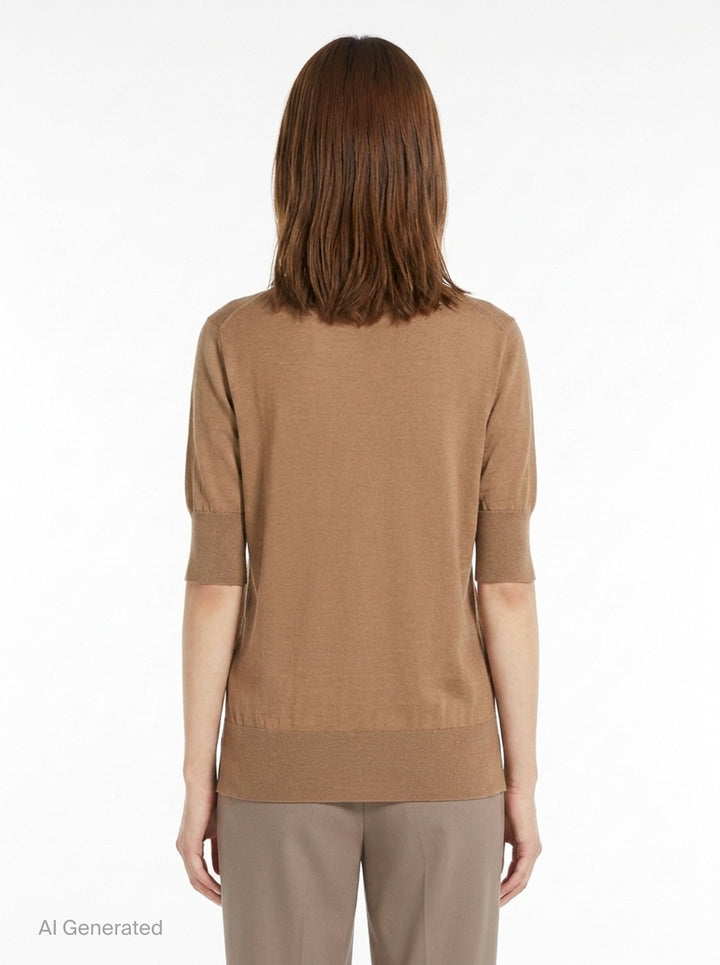 Superfine Cashmere Mock Neck Sweater | Jil Sander | Club21 - back