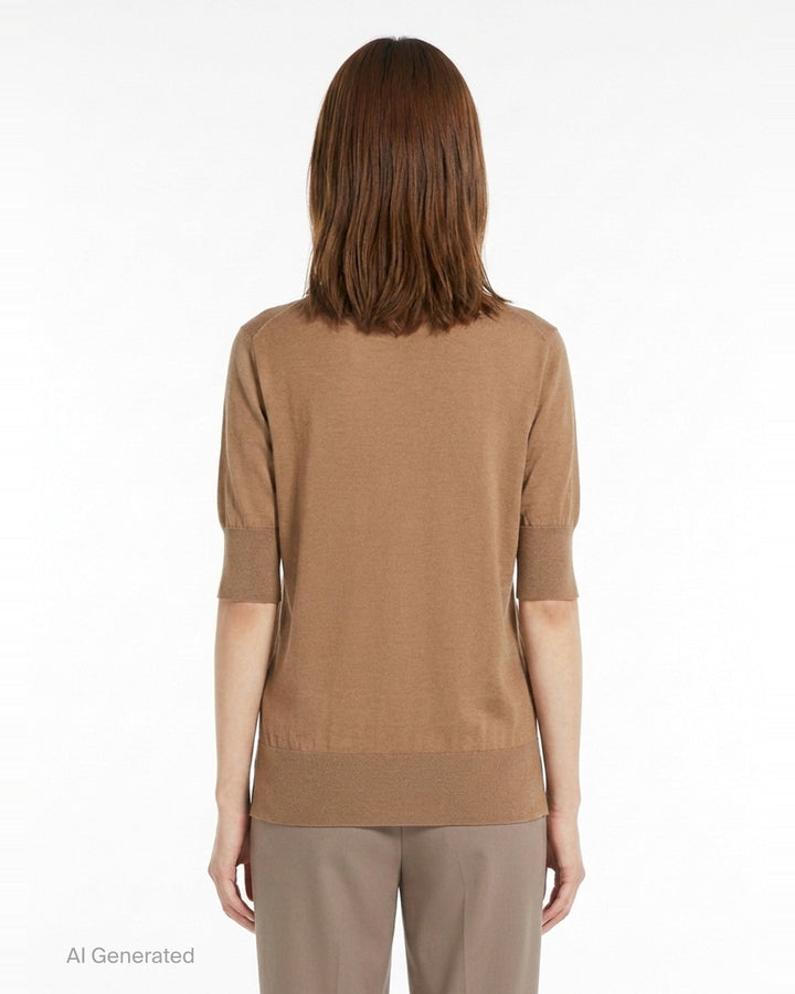 Superfine Cashmere Mock Neck Sweater | Jil Sander | Club21 - back