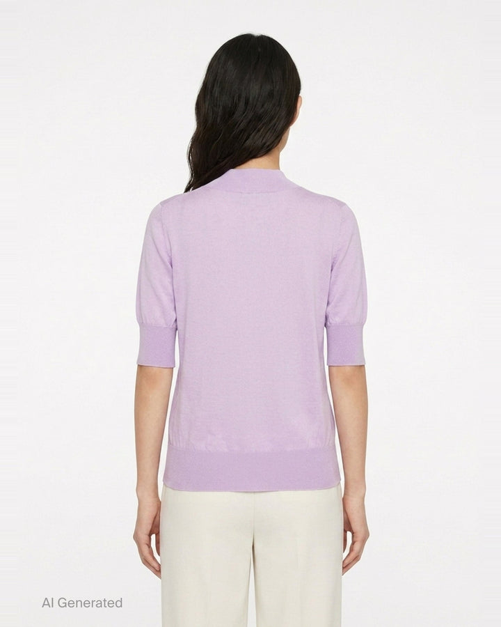 Superfine Cashmere Mock Neck Sweater | Jil Sander | Club21 - back