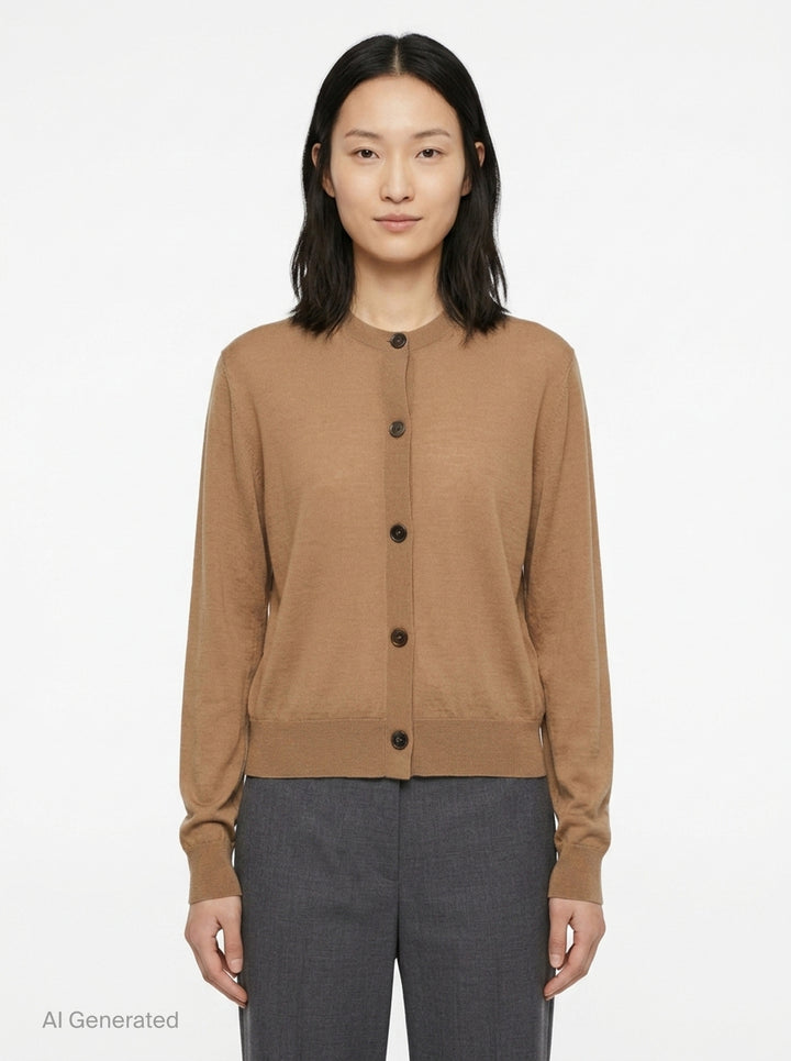 Superfine Long Sleeve Cardigan | Jil Sander | Club21 - front