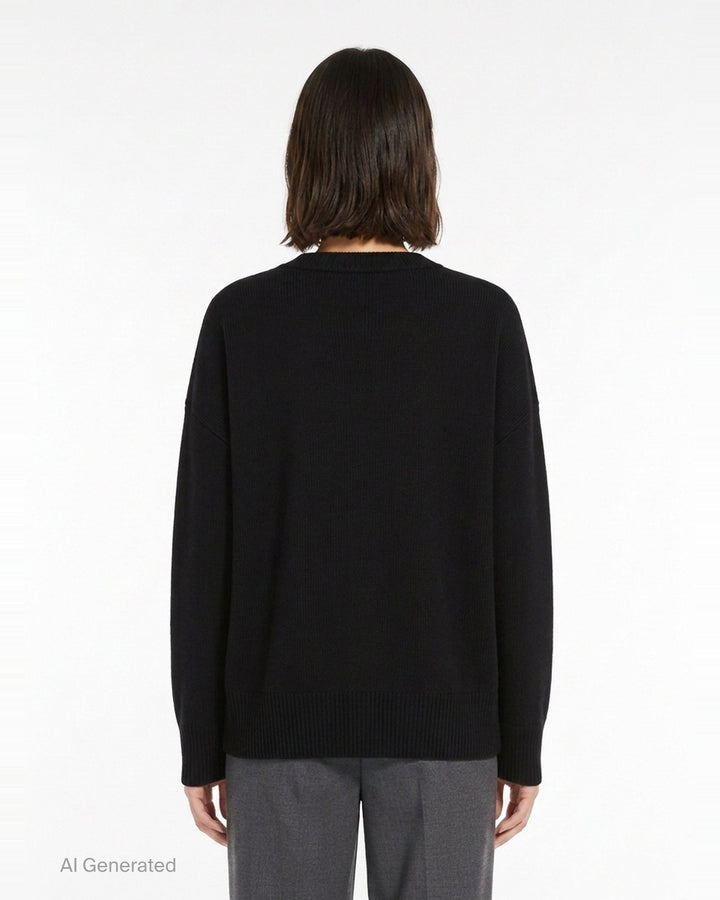Superfine Open Crewneck Long Sleeve Sweater | Jil Sander | Club21 - back