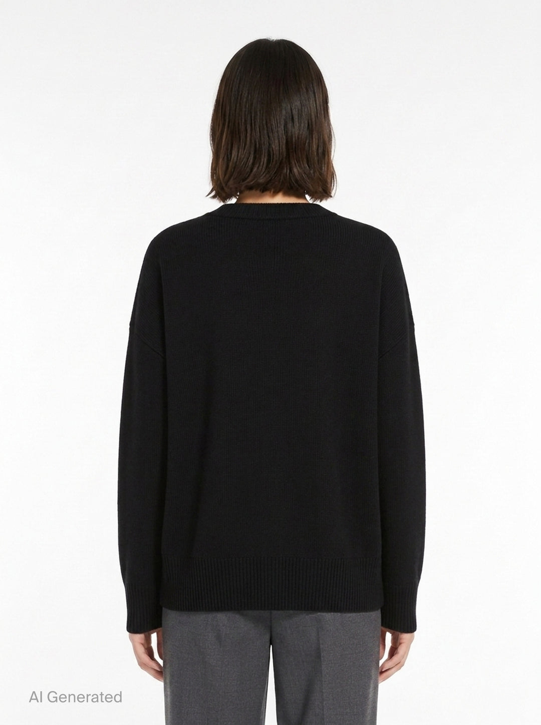 Superfine Open Crewneck Long Sleeve Sweater | Jil Sander | Club21 - back