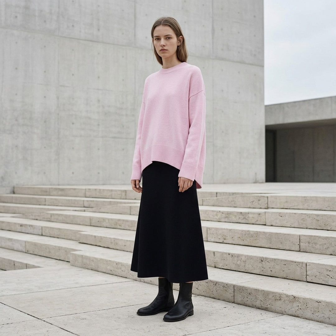 Superfine Open Crewneck Long Sleeve Sweater | Jil Sander | Club21 - lifestyle