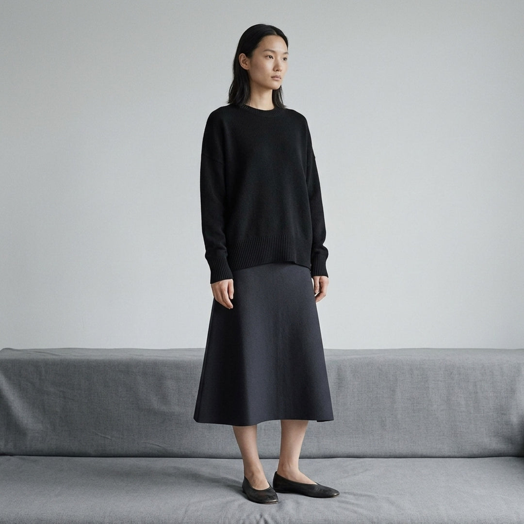 Superfine Open Crewneck Long Sleeve Sweater | Jil Sander | Club21 - lifestyle