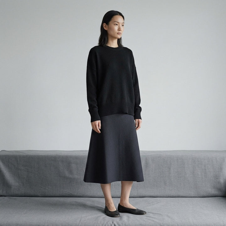 Superfine Open Crewneck Long Sleeve Sweater | Jil Sander | Club21 - lifestyle