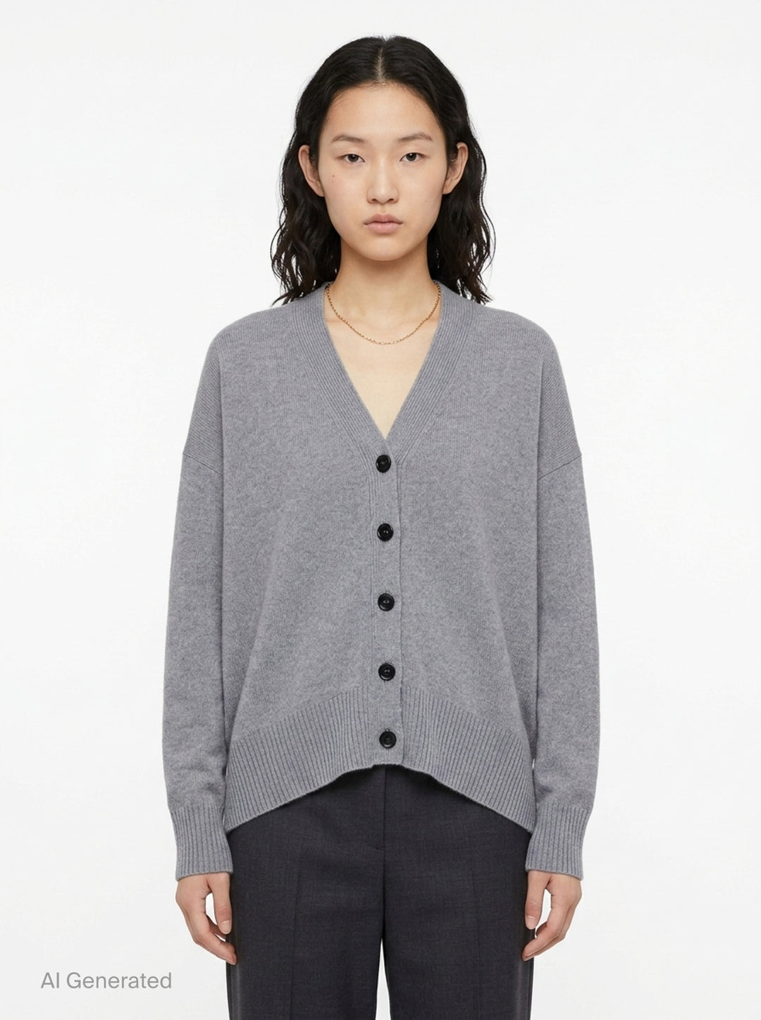 V-Neck Long Sleeve Cardigan | Jil Sander | Club21 - front
