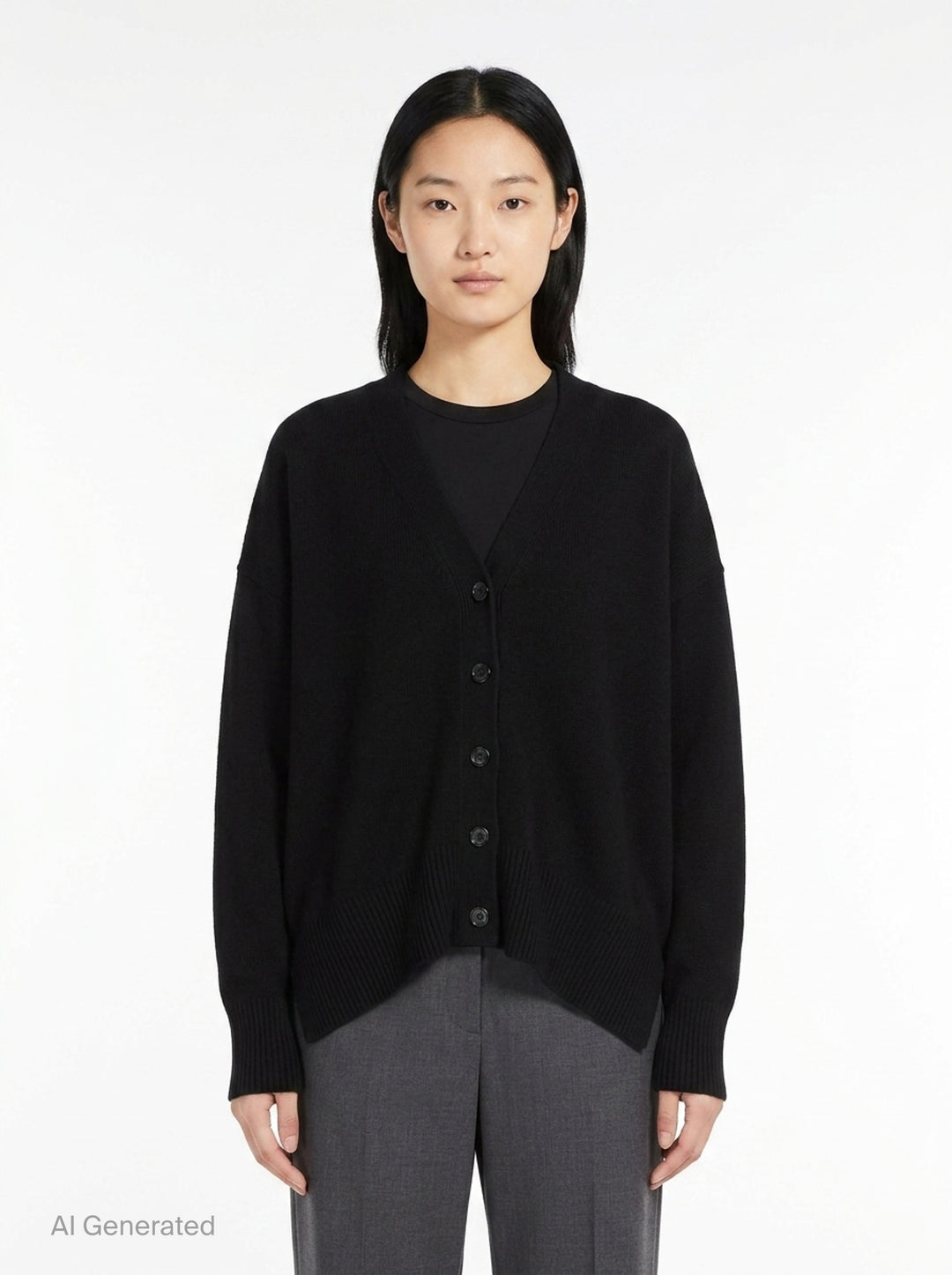 V-Neck Long Sleeve Cardigan | Jil Sander | Club21 - front
