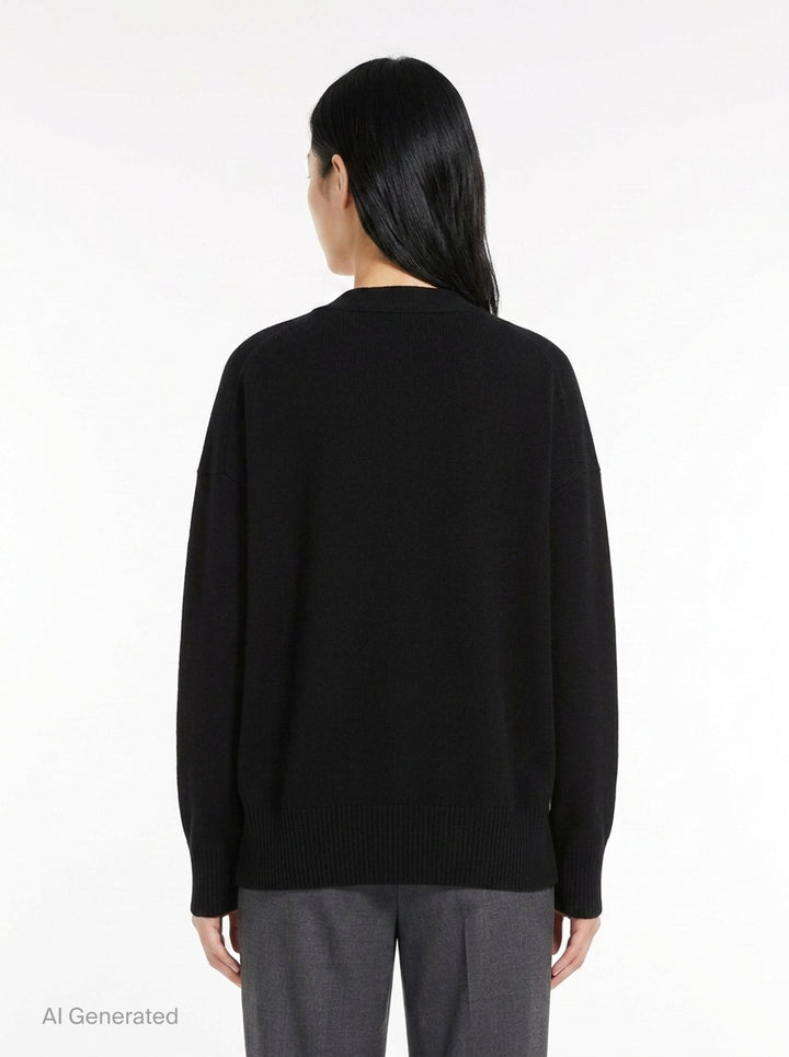 V-Neck Long Sleeve Cardigan | Jil Sander | Club21 - back