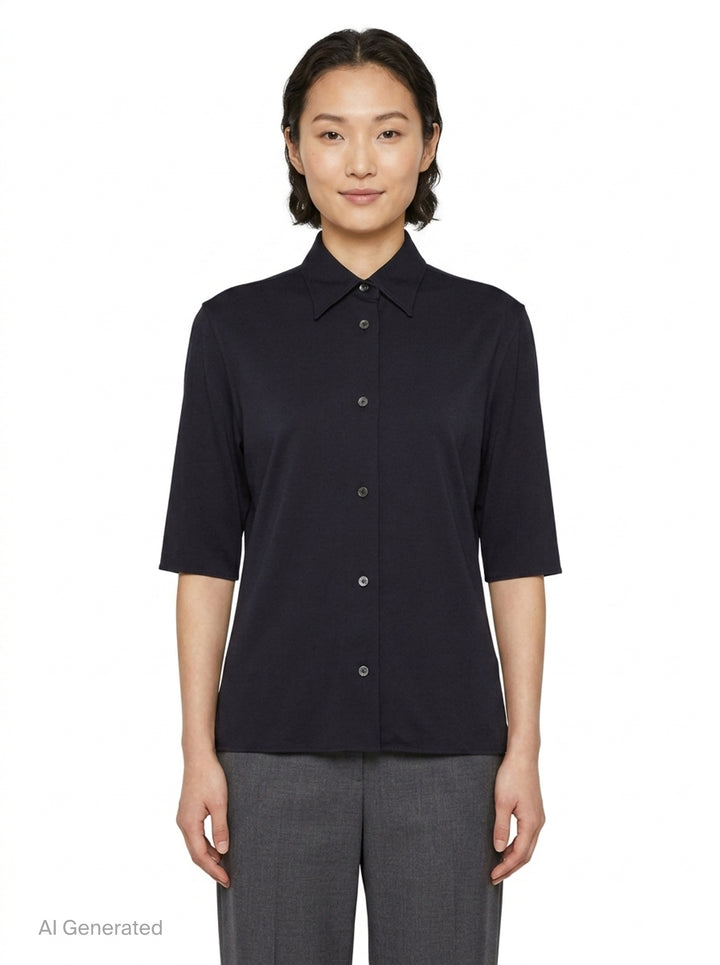 Viscose Sablé Envers Shirt | Jil Sander | Club21 - front