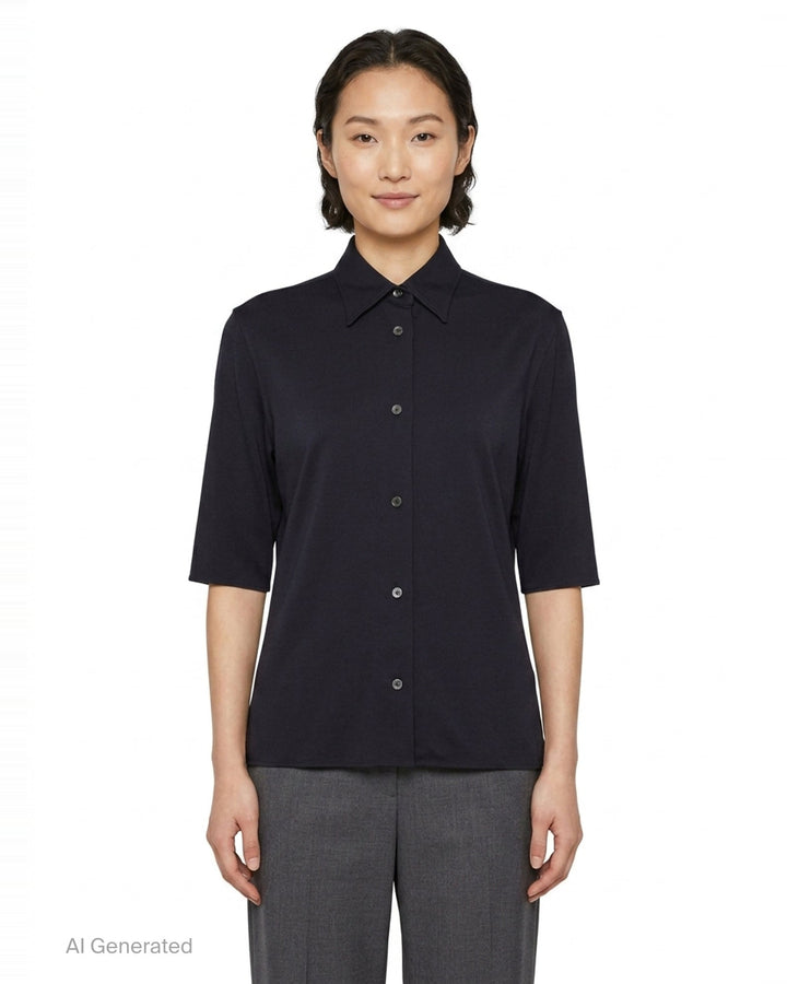 Viscose Sablé Envers Shirt | Jil Sander | Club21 - front