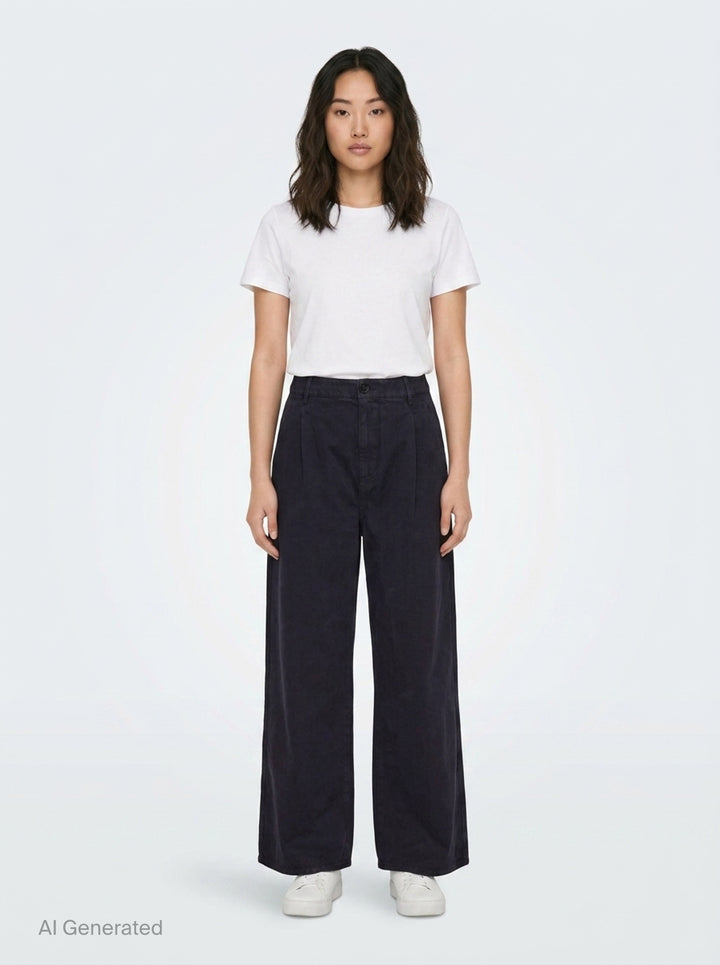 Wide Leg Cotton Trousers | Jil Sander | Club21 - front