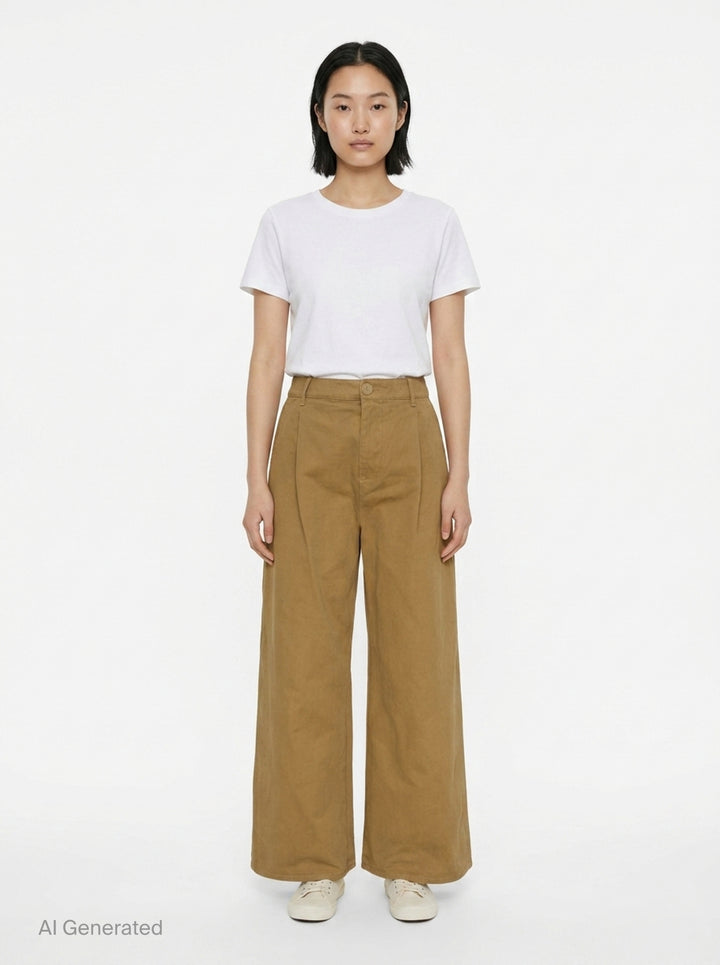 Wide Leg Cotton Trousers | Jil Sander | Club21 - front