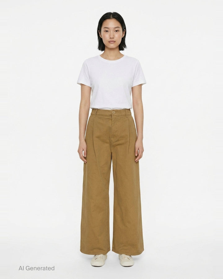 Wide Leg Cotton Trousers | Jil Sander | Club21 - front