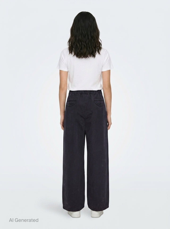 Wide Leg Cotton Trousers | Jil Sander | Club21 - back