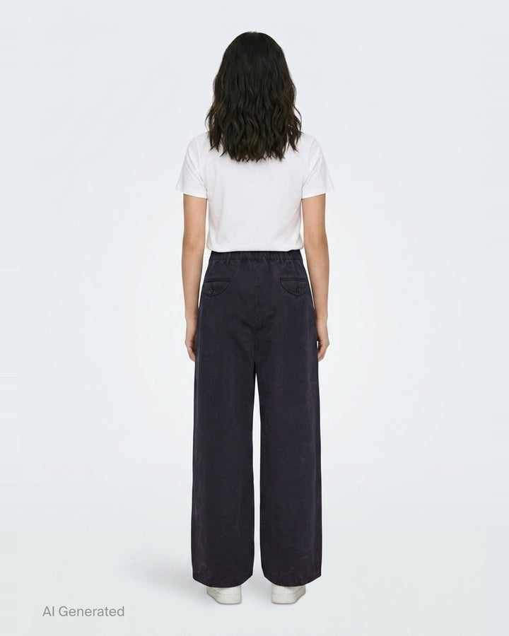 Wide Leg Cotton Trousers | Jil Sander | Club21 - back