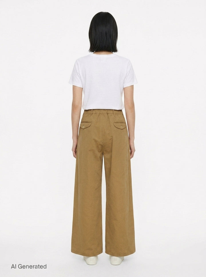 Wide Leg Cotton Trousers | Jil Sander | Club21 - back