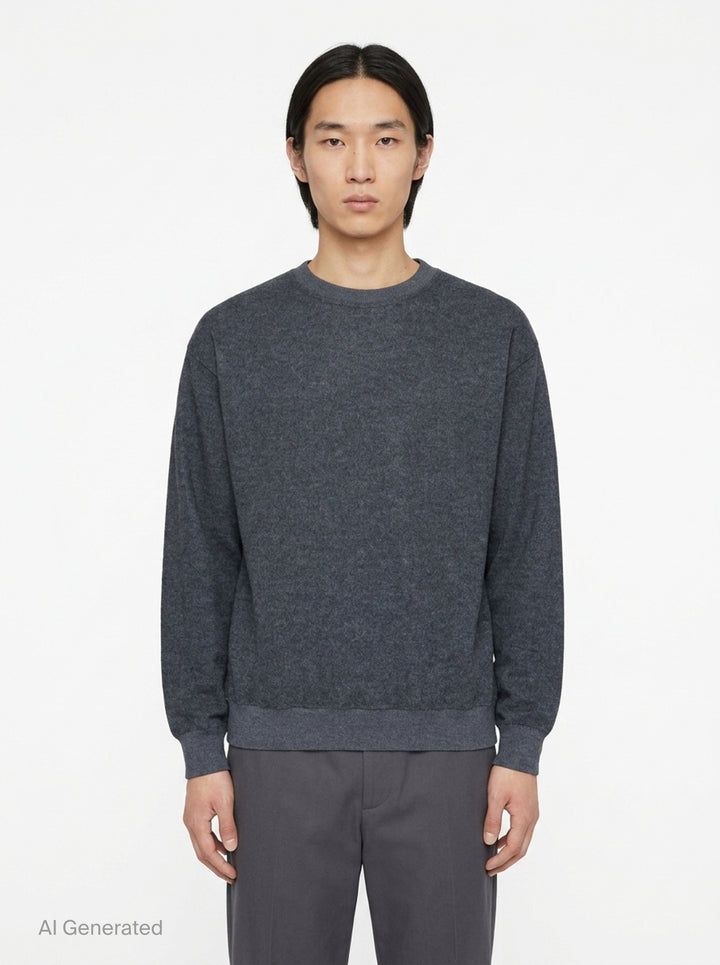 Wool Melton Long Sleeve Sweatshirt | Jil Sander | Club21 - front