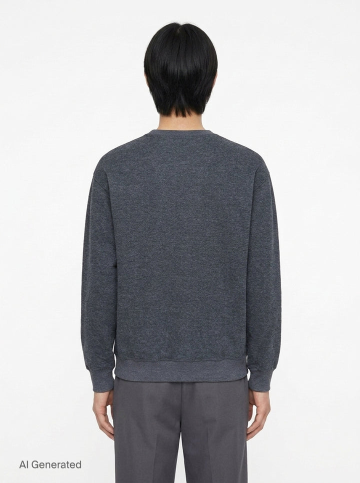 Wool Melton Long Sleeve Sweatshirt | Jil Sander | Club21 - back