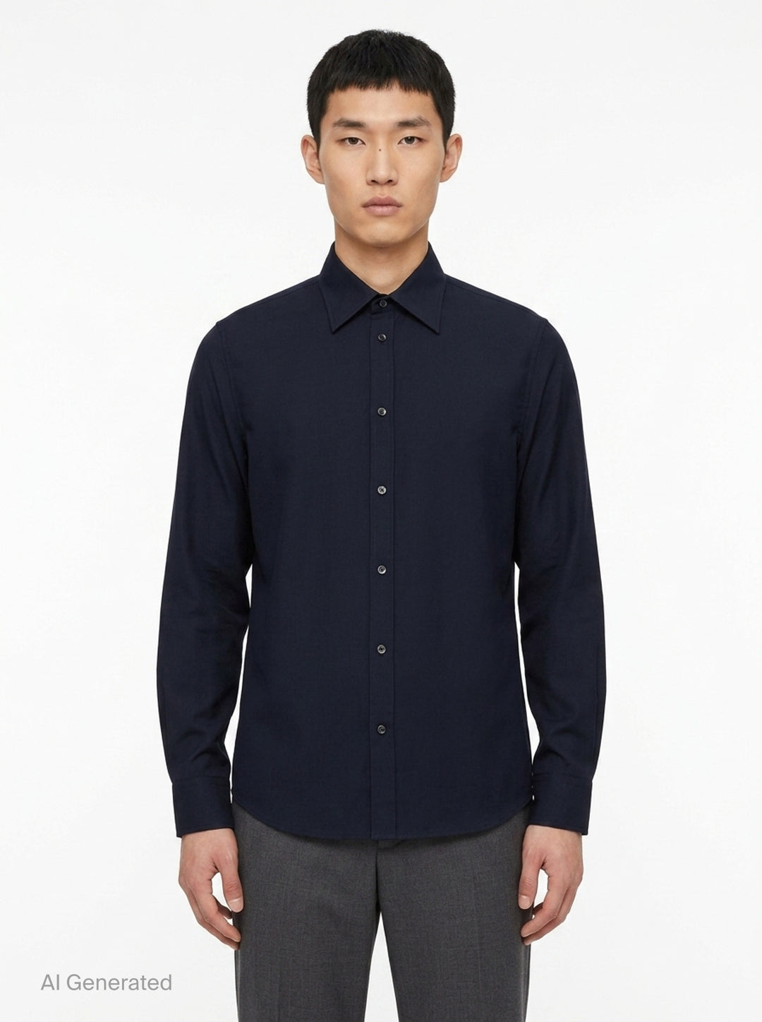 Wool Mohair Canvas Long Sleeve Shirt | Jil Sander | Club21 - front