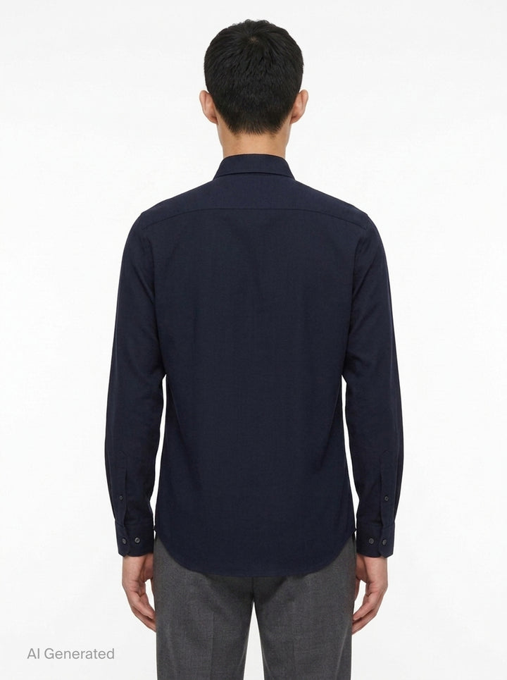 Wool Mohair Canvas Long Sleeve Shirt | Jil Sander | Club21 - back