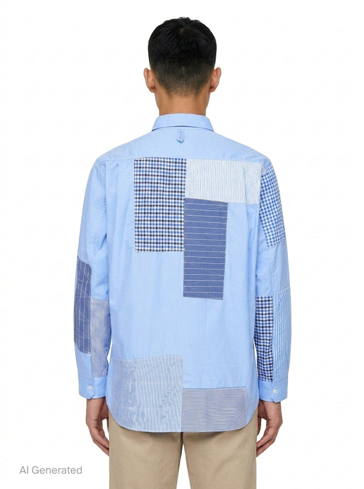Cotton Check Long Sleeve Shirt | Comme des Garçons Homme | Club21 - back