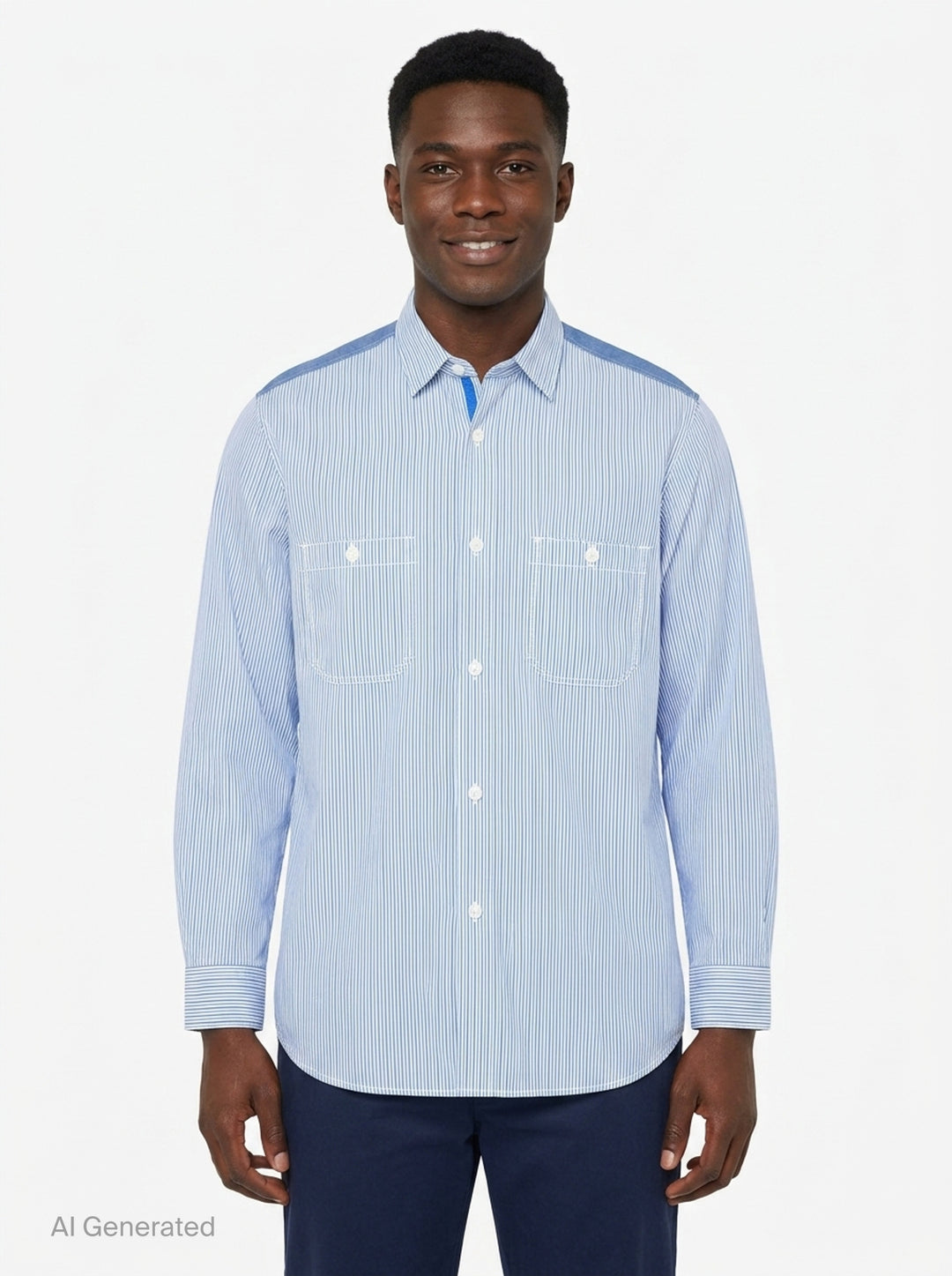 Cotton Stripe Long Sleeve Shirt | Junya Watanabe | Club21 - front