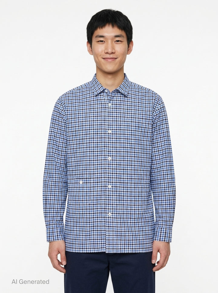 Cotton Stripe Long Sleeve Shirt | Comme des Garçons Homme | Club21 - front
