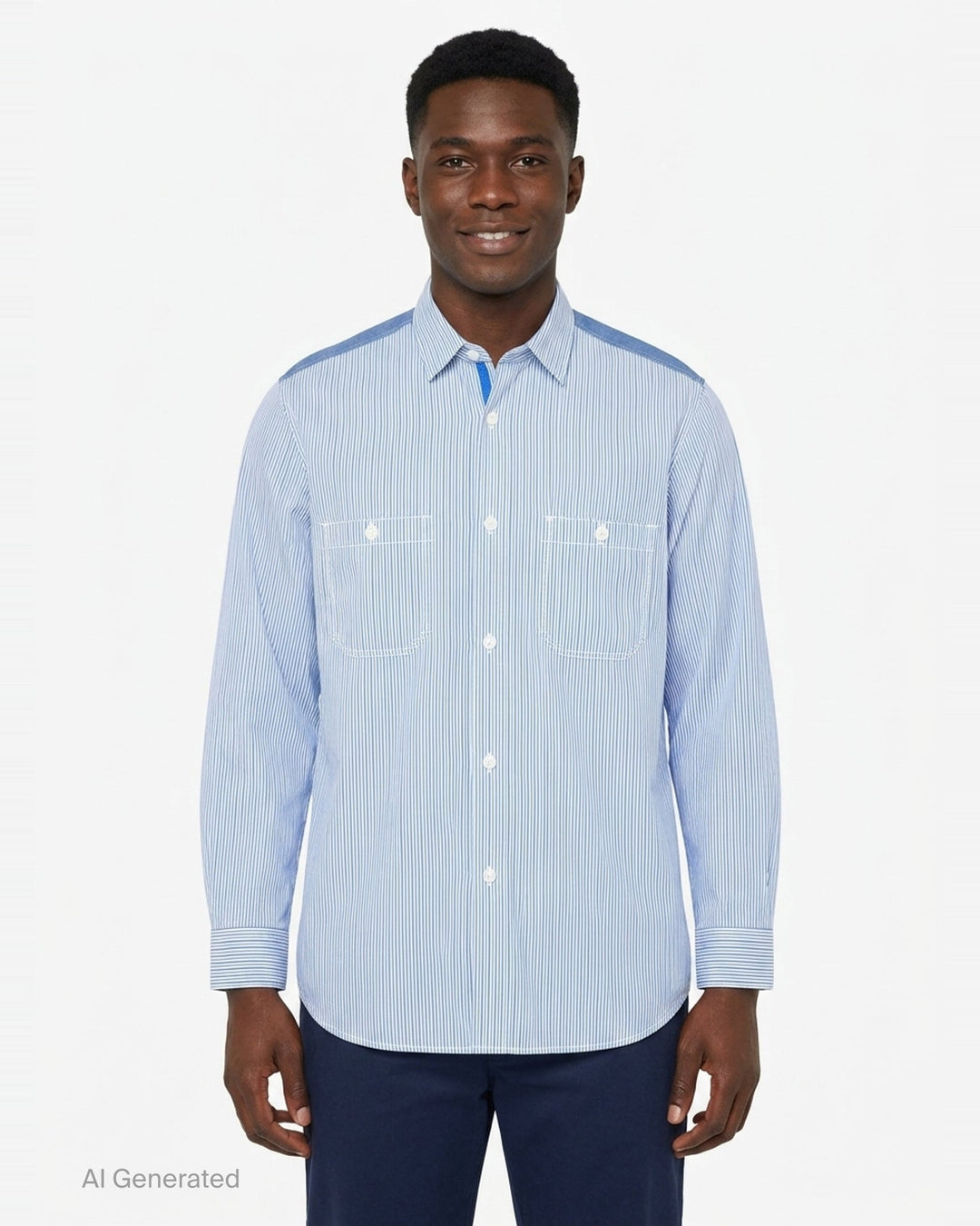 Cotton Stripe Long Sleeve Shirt | Junya Watanabe | Club21 - front