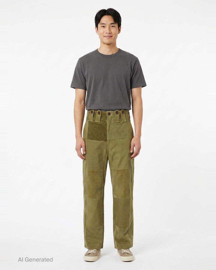 Multi Fabric Patchwork Pants | Junya Watanabe | Club21 - front