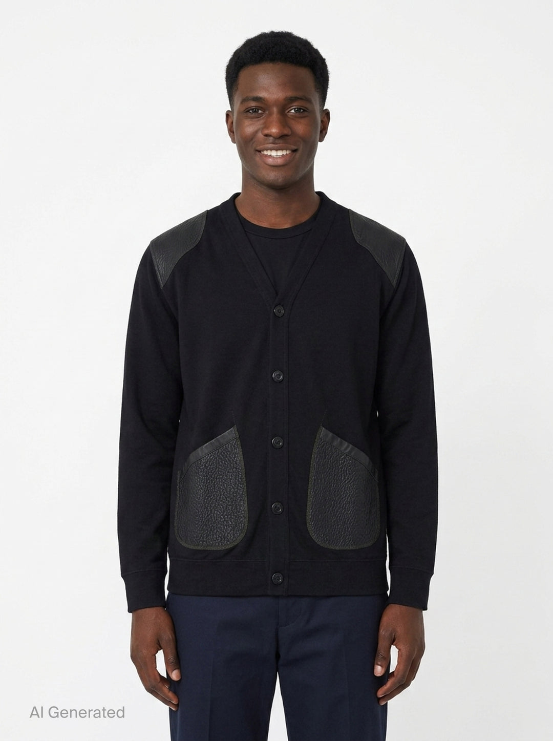 Wool Jersey Cowhide Cardigan | Junya Watanabe | Club21 - front