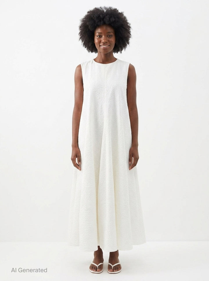 Cloqué Cotton Seersucker Dress | JW Anderson | Club21 - front