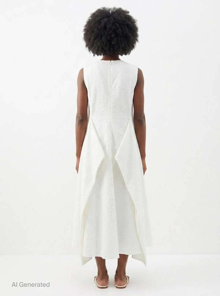 Cloqué Cotton Seersucker Dress | JW Anderson | Club21 - back