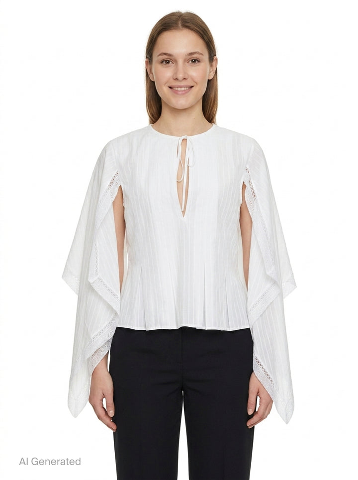 Draped Sleeve Woven Top | JW Anderson | Club21 - front