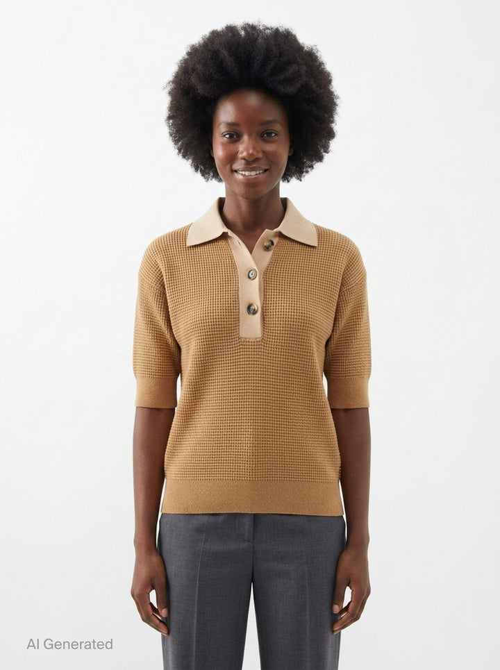 Short Sleeve Polo Jumper | JW Anderson | Club21 - front