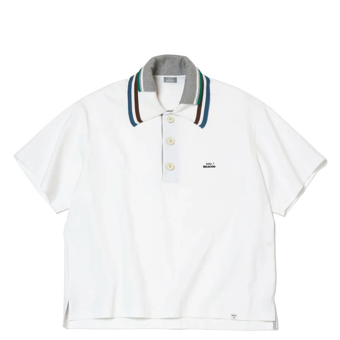 kolor_BEACON_Double_Collar_Jersey_Polo_White