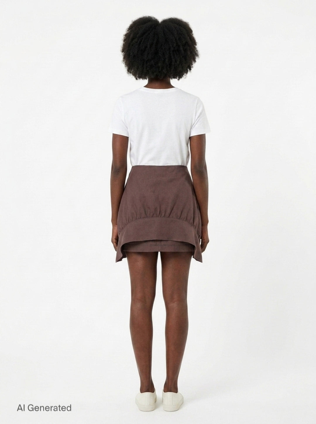 Brown Shirred Mini Skirt | Kumann YHJ | Club21 - back
