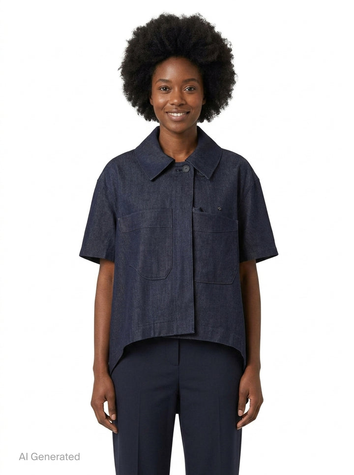Navy Denim Blouson | Kumann YHJ | Club21 - front